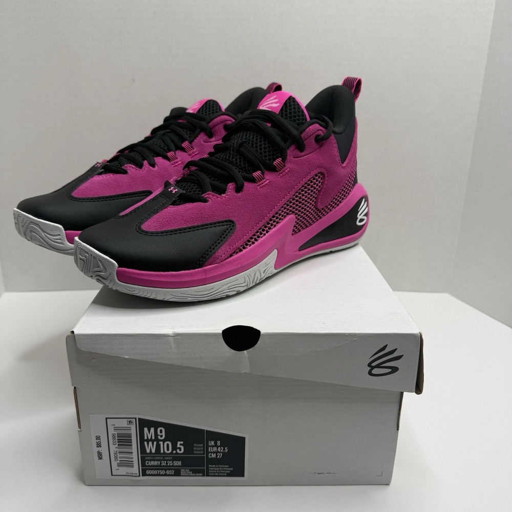 Under Armour Curry 3Z 25 SDE Pink Black Basketball Shoes Men’s 9 New 6000750